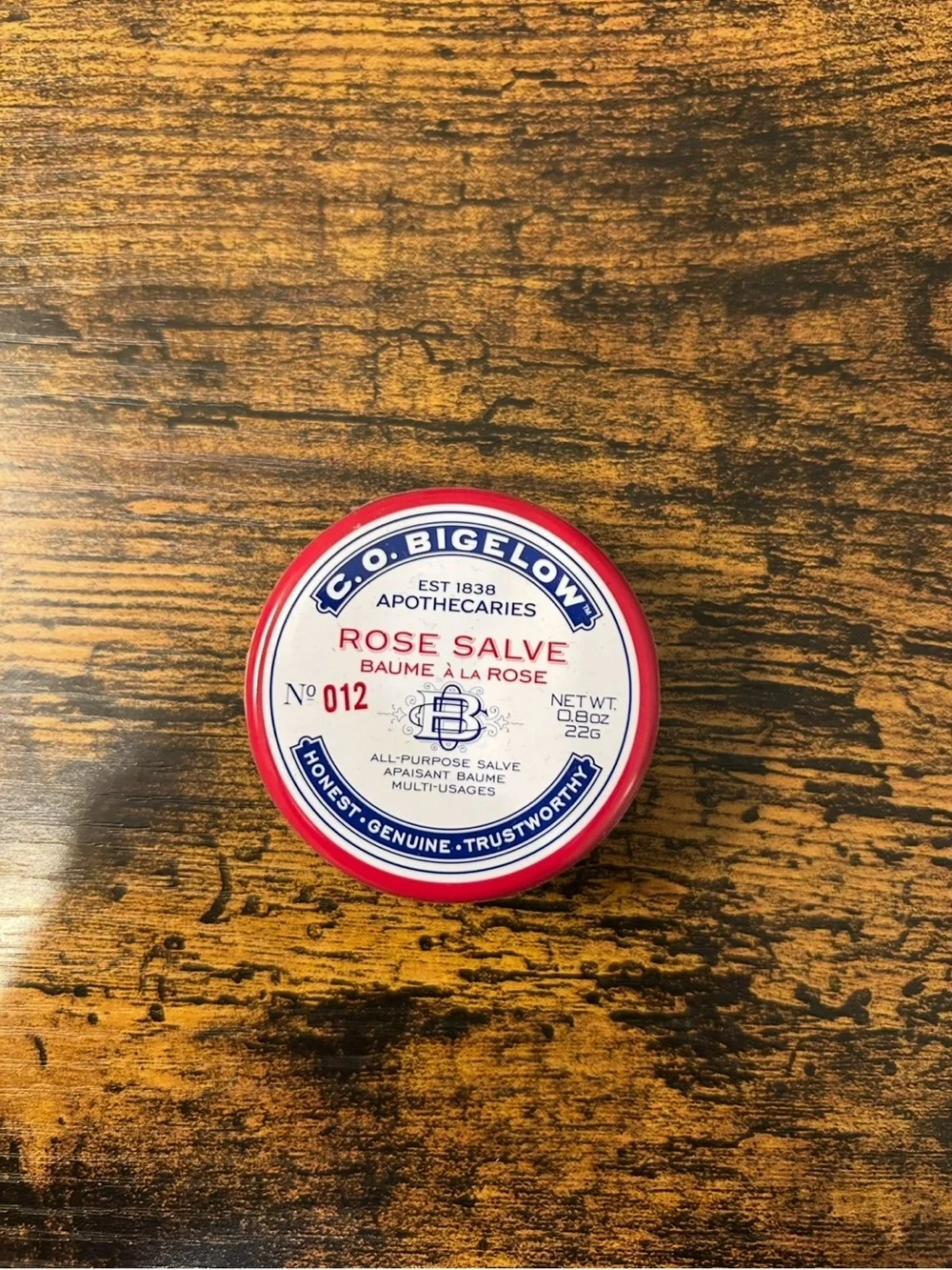 C.O. Bigelow Rose Salve No. 012 All-Purpose Lip Balm Travel Tin Skincare